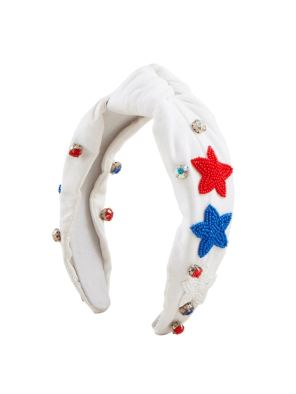 Mud Pie RED, WHITE & BLUE STARS BEADED HEADBAND